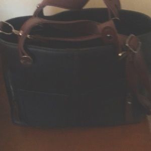 NWOT black and brown leather purse 👜